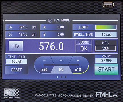 Interface ของเครื่องวัดความแข็ง FM