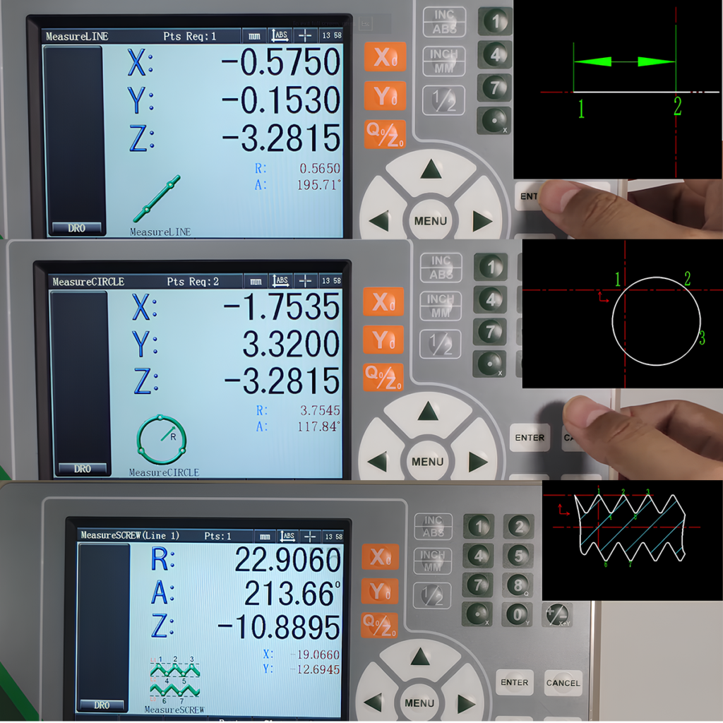 Measuring microscope operation 2 axis X and Y and Z