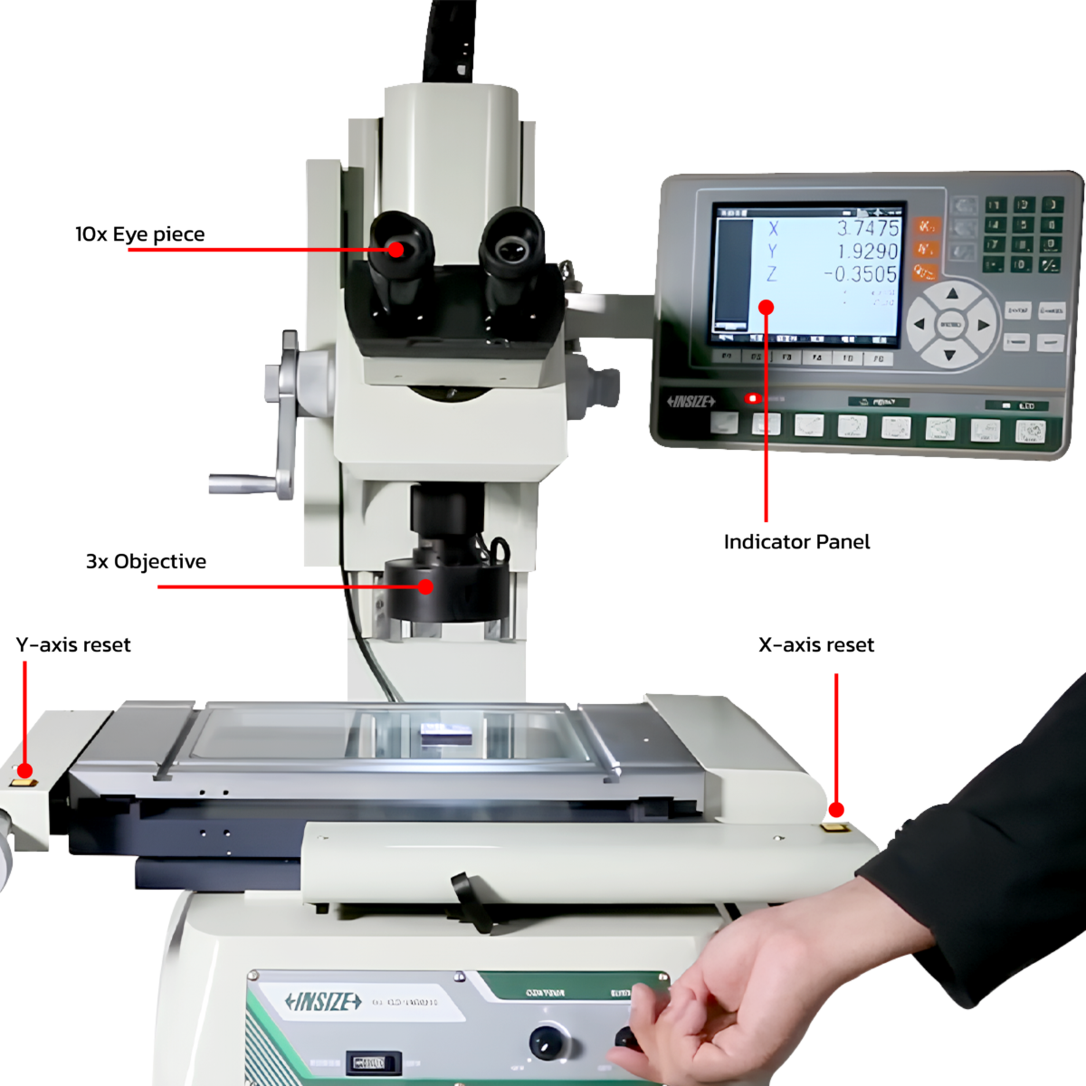 Measuring microscope 3 axis X and Y and Z