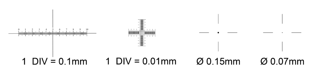กล้องไมโครสโคปสำหรับการวัด และสเกลการวัด